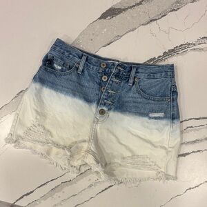 KanCan Ombre Blue and White Jean Shorts